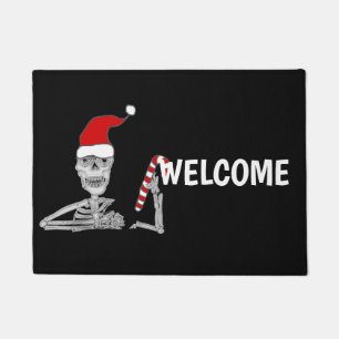 Funny Skeleton in Kerstmis Deurmat
