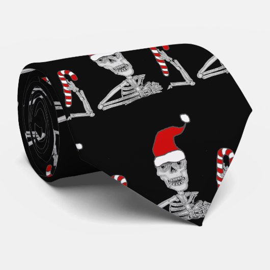 Funny Skeleton in Kerstmis Stropdas (Opgerold)
