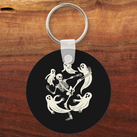 Funny Skeleton Karate Lovers Spooky Halloween Mart Sleutelhanger (Voorkant)