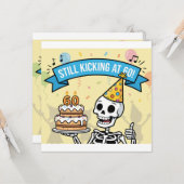 Funny Skeleton Party pour la carte d'anniversaire  (Devant/Arrière en situation)