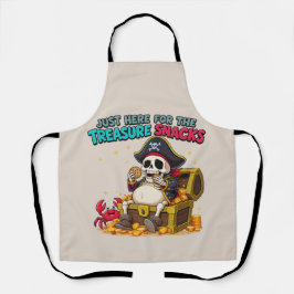 Funny Skeleton Pirate Snack Cartoon Design  Schort