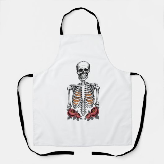 Funny Skeleton Pumpkin Herfst Schort (Voorkant)