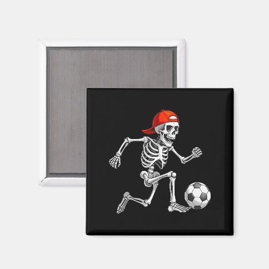 Funny Skeleton Soccer Men Boys Kids Halloween Cost Magneet (Voorkant / Achterkant)