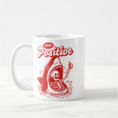 Funny Skeleton Stay Sitive Shark Beach Motivationa Koffiemok (Links)