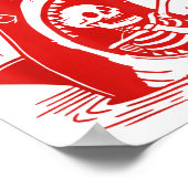 Funny Skeleton Stay Sitive Shark Beach Motivationa Poster (Hoek)