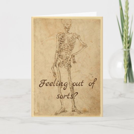 Funny Skeleton Tekening wordt goed Kaart (Voorkant)