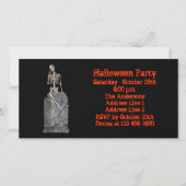 Funny Skeleton Tombstone Halloween Invitation (Devant)