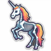 Funny Skeleton Unicorn Lovers Spooky Halloween Cos Sticker (Voorkant)