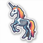 Funny Skeleton Unicorn Lovers Spooky Halloween Cos Sticker (Voorkant)