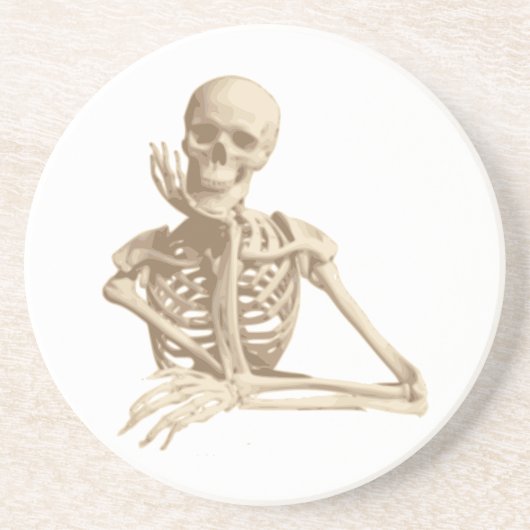 Funny Skeleton Zandsteen Onderzetter (Voorkant)