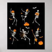 Funny Skeletons Danser Dance Challenge Halloween Poster (Voorkant)