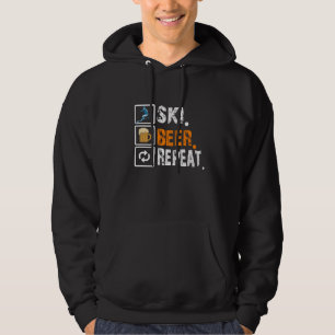 Funny Ski Beer Repeat Skiing & Skiers Hoodie