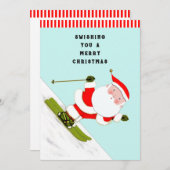 Funny Ski Cartes de fin de année de Noël (Devant / Derrière)