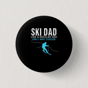Funny Ski Dad Shirt - Skier Tshirt Gift for Men Ronde Button 3,2 Cm