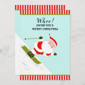 Funny Ski de neige Cartes de Noël (Devant / Derrière)