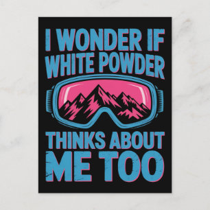 Funny Ski Snowboard Winter T-shirt voor Helling Sh Feestdagenkaart