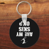 Funny Ski Tee Distressed Skiing Winter Sports Ski Sleutelhanger (Voorkant)