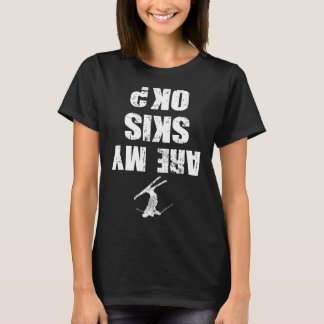 Funny Ski Tee Distressed Skiing Winter Sports Ski  T-shirt