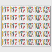 Funny Skiing Colorful Ski Skier Cadeaupapier (Vlak)