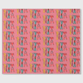 Funny Skiing Colorful Ski Skier Cadeaupapier (Vlak)