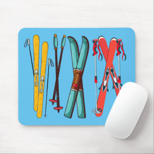 Funny Skiing Colorful Ski Skier Muismat