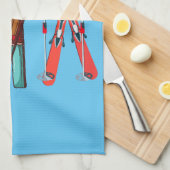 Funny Skiing Colorful Ski Skier Theedoek (Quarter Fold)