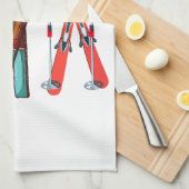 Funny Skiing Colorful Ski Skier Theedoek (Quarter Fold)