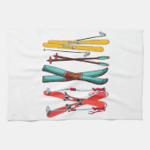 Funny Skiing Colorful Ski Skier Theedoek (Horizontaal)