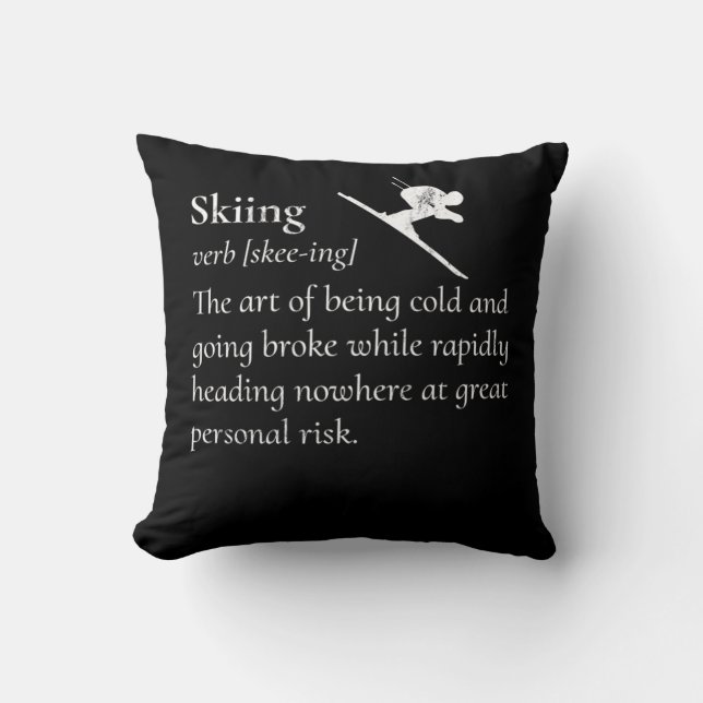 Funny Skiing Definition Print Ski Gift Idee for SK Kussen (Voorkant)