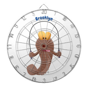 Funny skipping mudskipper fish cartoon dartbord