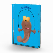 Funny skipping mudskipper fish cartoon fotoblokken (Rechts)