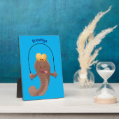 Funny skipping mudskipper fish cartoon fotoplaat (Zijkant)