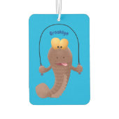 Funny skipping mudskipper fish cartoon luchtverfrisser (Achterkant)