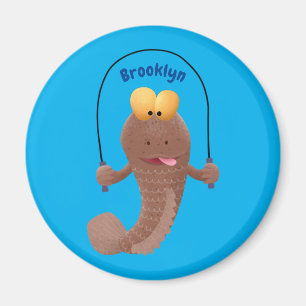 Funny skipping mudskipper fish cartoon magneet