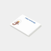 Funny skipping mudskipper fish cartoon post-it® notes (Schuin)