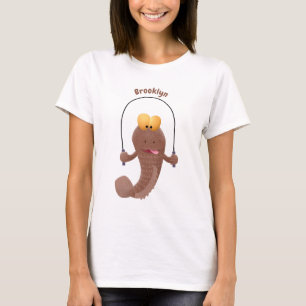 Funny skipping mudskipper fish cartoon t-shirt
