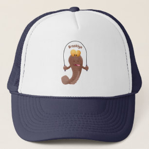 Funny skipping mudskipper fish cartoon trucker pet