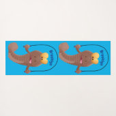 Funny skipping mudskipper fish cartoon yogamat (Achterkant (horizontaal))