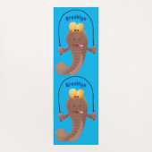 Funny skipping mudskipper fish cartoon yogamat (Achterkant)