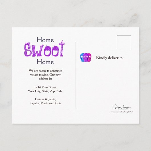 Funny Skull Head New Home Googly Eyes Moving Aankondigingskaart (Achterkant)