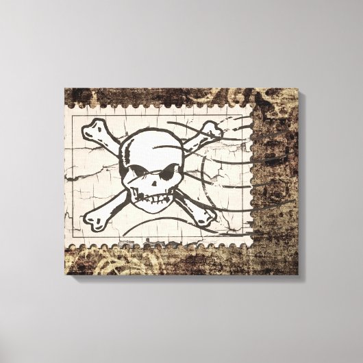 Funny Skull Stamp 2 Canvas Afdruk (Voorkant)