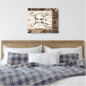 Funny Skull Stamp 2 Canvas Afdruk (Insitu (Slaapkamer))