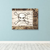 Funny Skull Stamp 2 Canvas Afdruk (Insitu (Houten vloer))