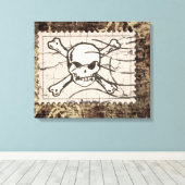Funny Skull Stamp 2 Canvas Afdruk (Insitu (Houten vloer))