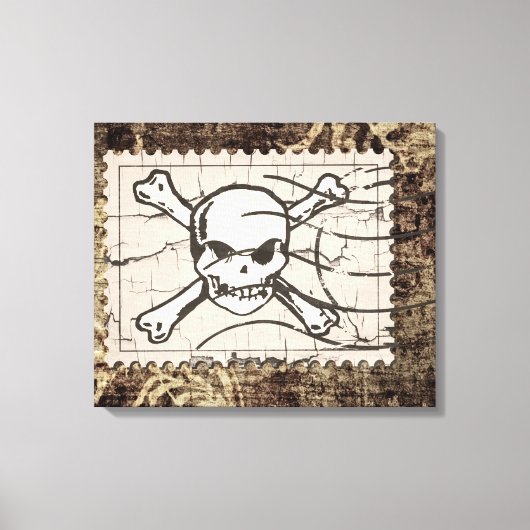 Funny Skull Stamp 2 Canvas Afdruk (Voorkant)