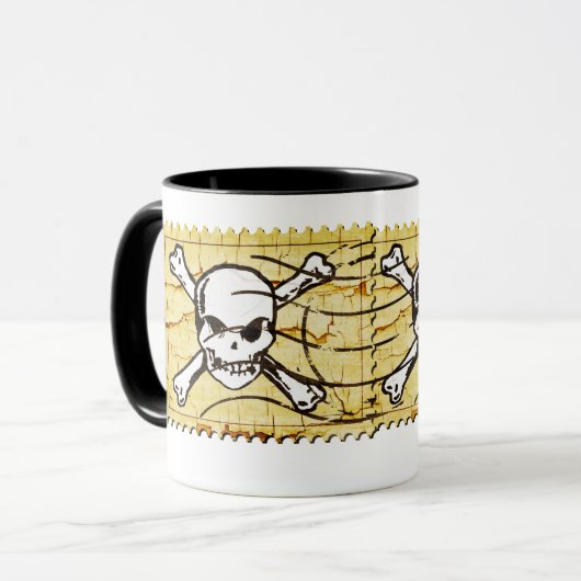 Funny Skull Stamp 3 Mok (Voorkant links)