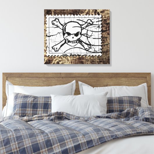 Funny Skull Stamp  Canvas Afdruk (Insitu (Slaapkamer))
