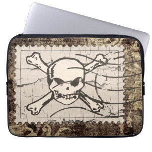 Funny Skull Stamp Laptop Sleeve