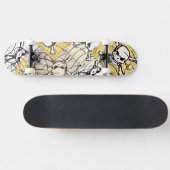 Funny Skull Stamp Skateboard (Horizontaal)