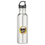 **Funny Skull With Sunglasses – Cartoon Laughing S Waterfles (Voorkant)